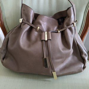 Vince Camuto Taupe Brown Leather Shoulder bag